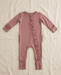 Mauve Petal Ruffles Bamboo Ruffle Romper