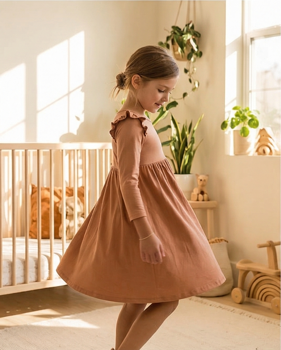 Beechwood Charm Long Sleeve Bamboo Twirl Dress