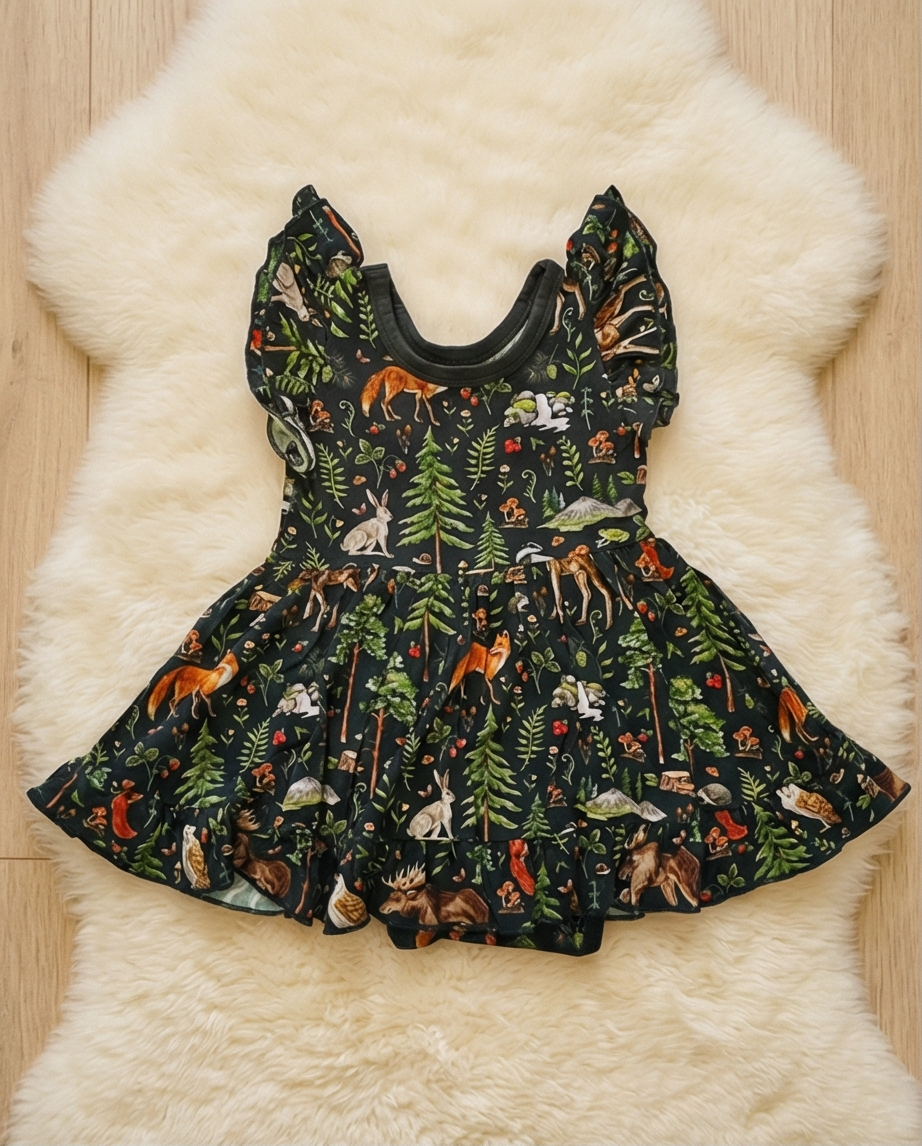 Woodland Creatures Bamboo Bodysuit Twirl
