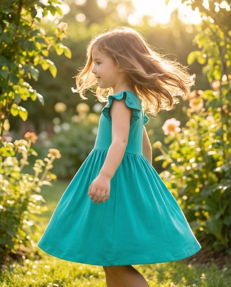 Turquoise Tidal Twirl Bamboo Twirl Dress