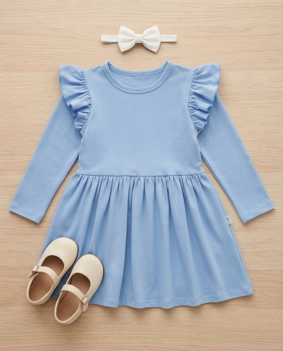 Artic Sky Bamboo Long Sleeve Bodysuit Dress