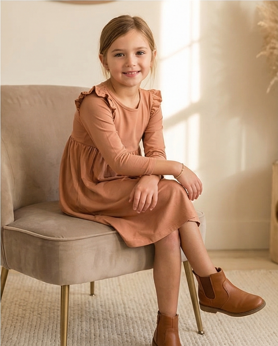 Beechwood Charm Long Sleeve Bamboo Twirl Dress