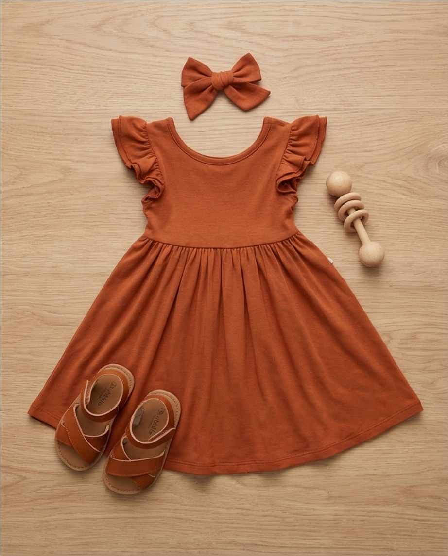 Pecan Harvest Twirl Bamboo Twirl Dress