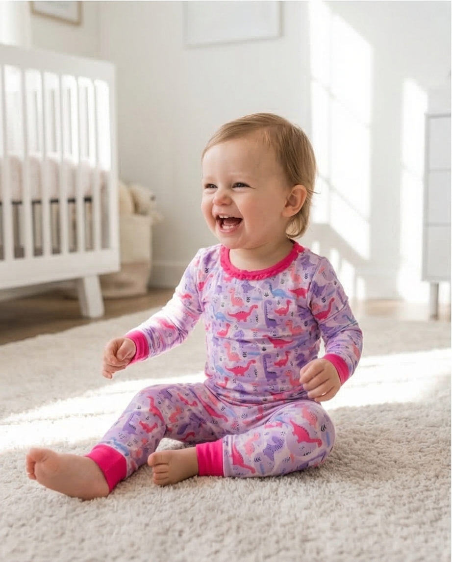 Conjunto de pijama de dos piezas de bambú Dino Daydream