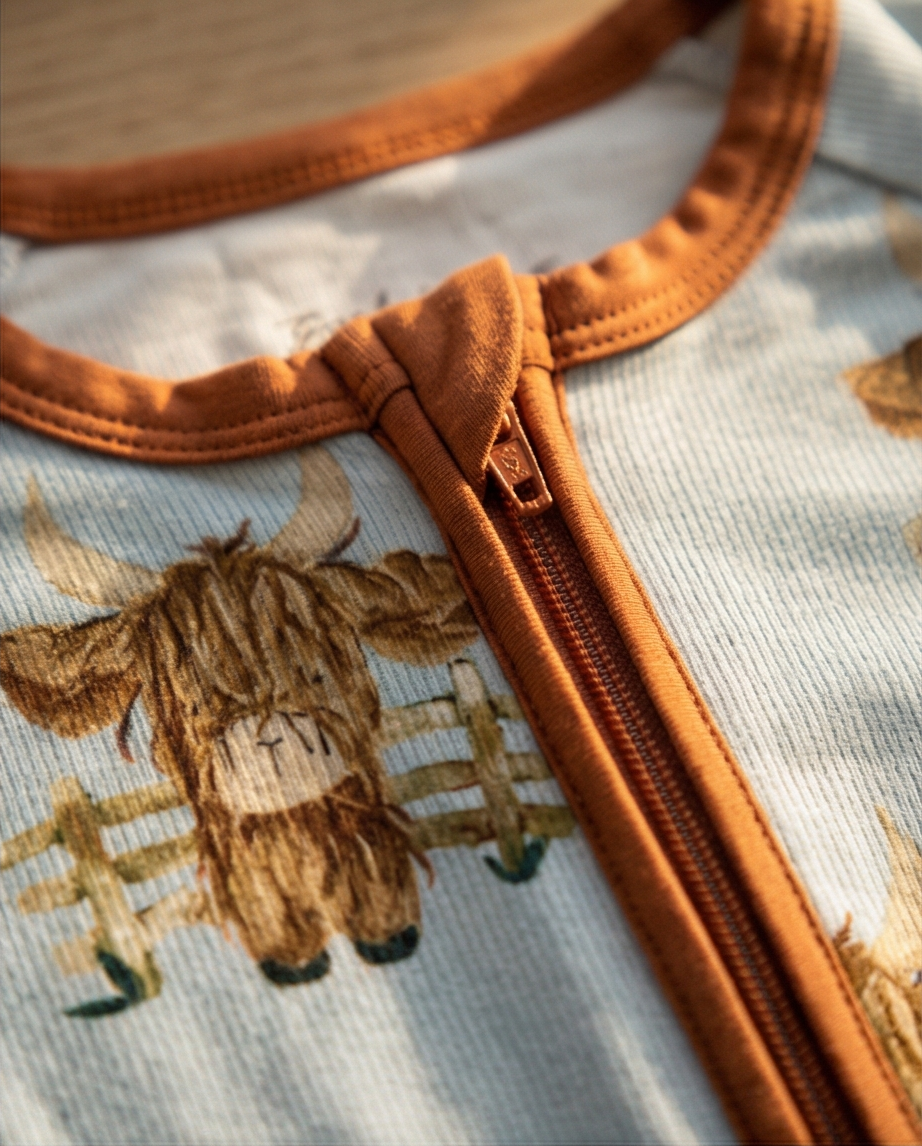 Rust + Sky Highland Herd Bamboo Convertible Zippy