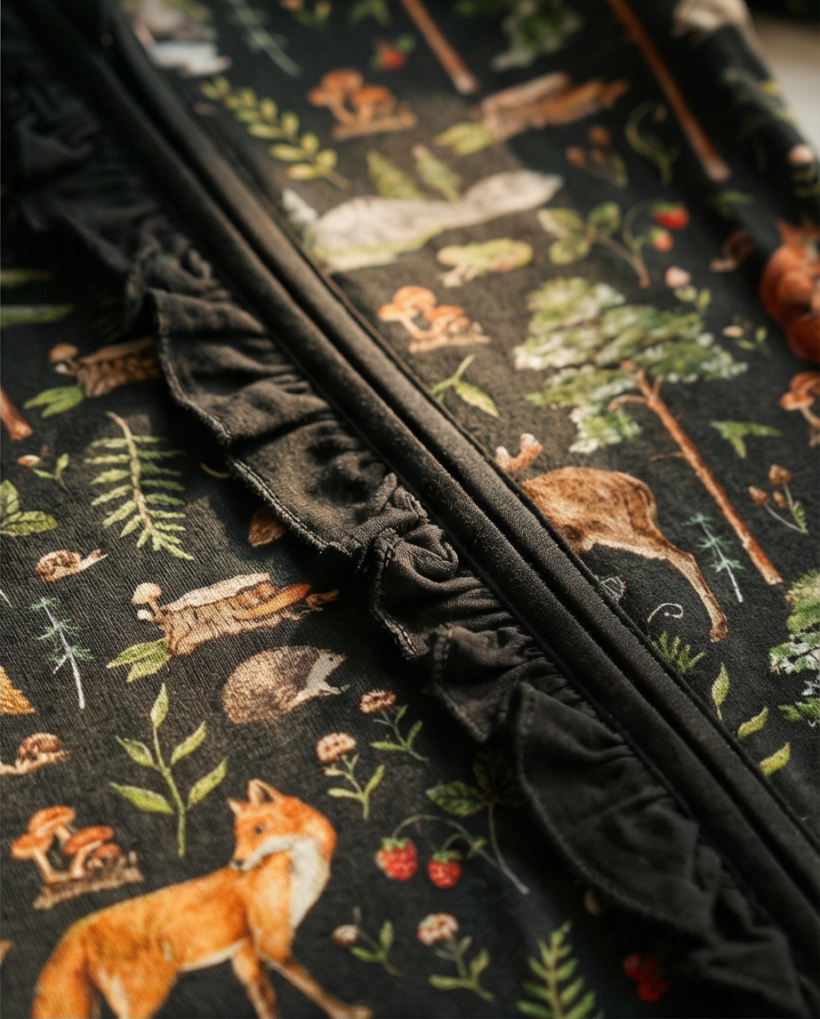 Woodland Creatures Bamboo Ruffle Romper