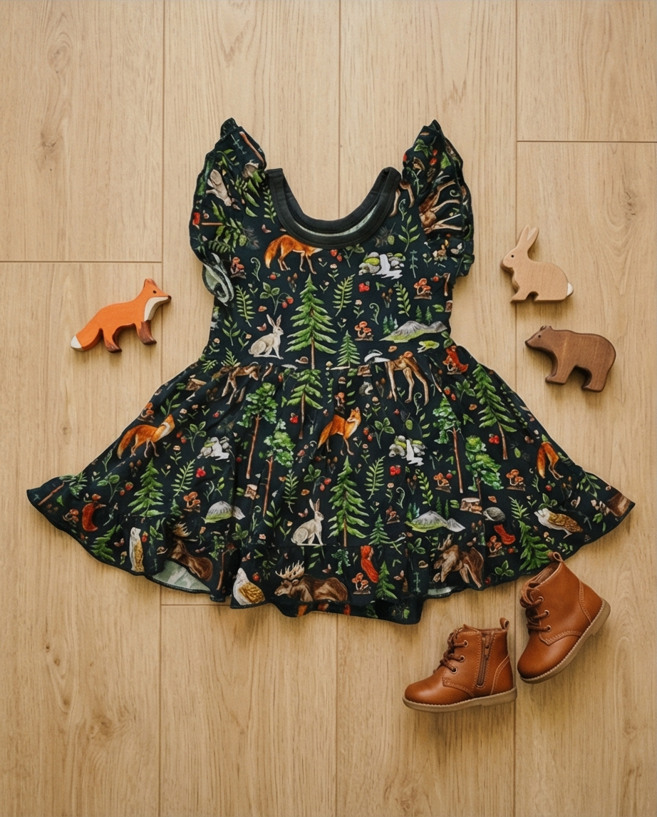 Woodland Creatures Bamboo Bodysuit Twirl